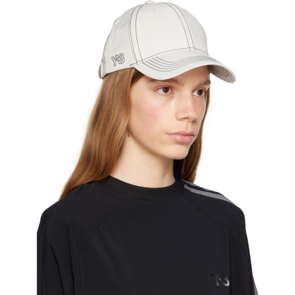  Y-3 Beige Stitch Cap 231138F016007