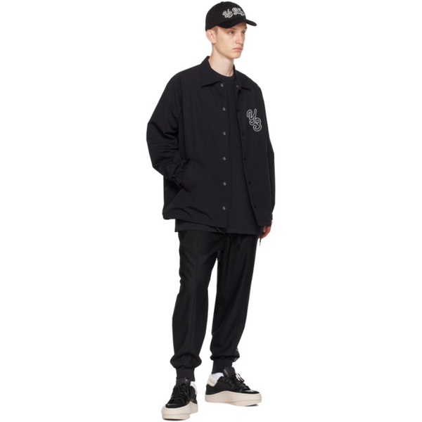  Y-3 Black Embroidered Coach Jacket 232138M180001