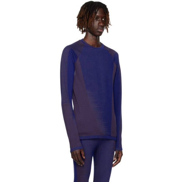  Y-3 Blue & Purple Seamless Long Sleeve T-Shirt 231138M213036