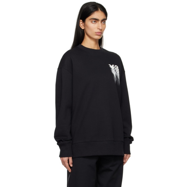  Y-3 Black Graphic Sweatshirt 241138F096005