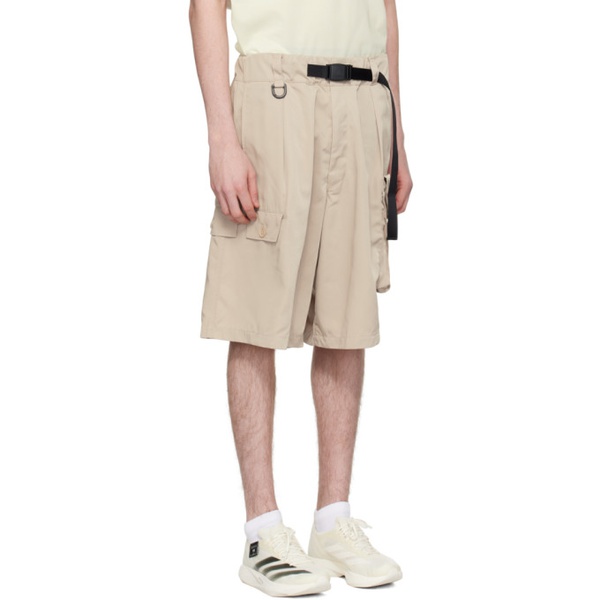  Y-3 Beige Belted Shorts 241138M193012