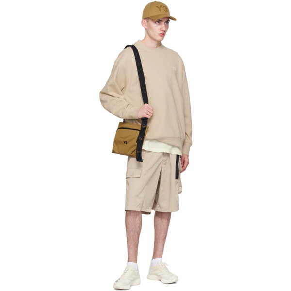  Y-3 Beige Belted Shorts 241138M193012