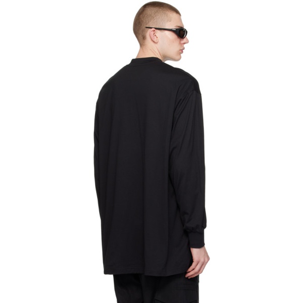  Y-3 Black Mock Neck Long Sleeve T-Shirt 241138M213044