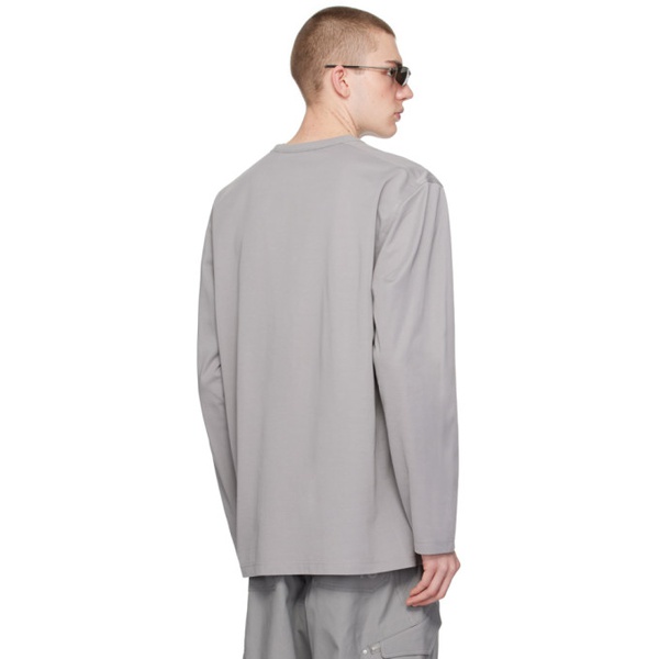  Y-3 Gray Premium Long Sleeve T-Shirt 241138M213039