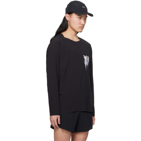  Y-3 Black Printed Long Sleeve T-Shirt 241138M213031