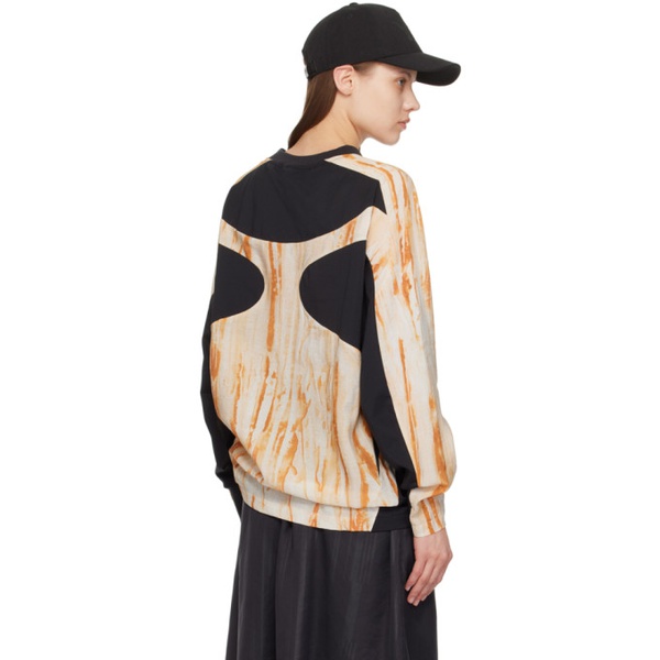  Y-3 Orange & Black Rust Dye Long Sleeve T-Shirt 241138F110001