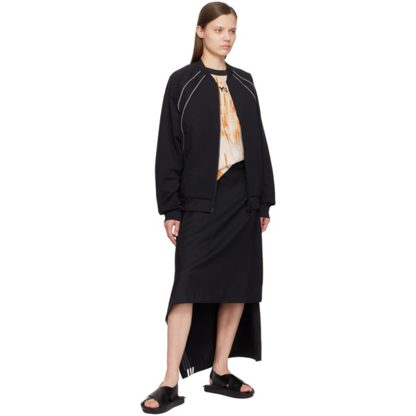  Y-3 Black Refined Woven Maxi Skirt 241138F093002