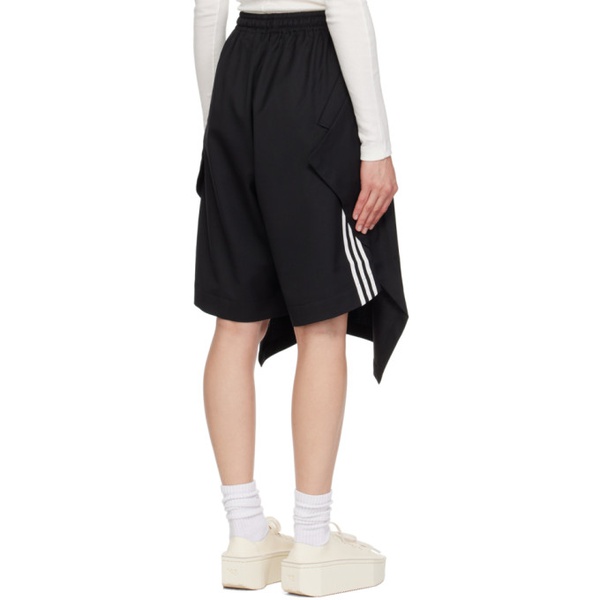  Y-3 Black Refined Woven Shorts 241138F088000
