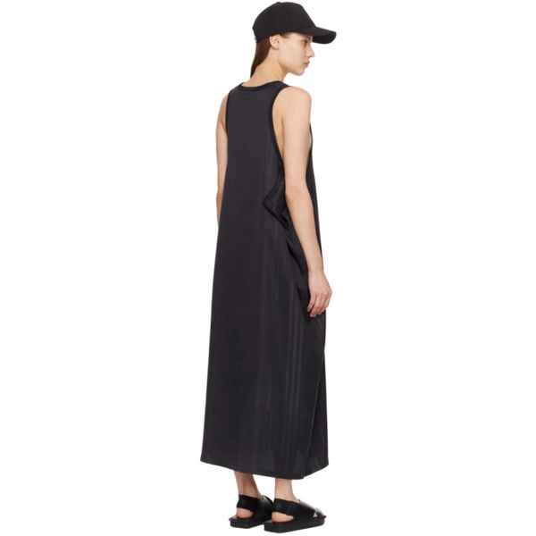  Y-3 Black Asymmetric Maxi Dress 241138F055001
