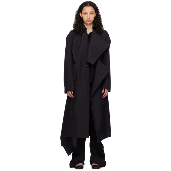  Y-3 Black Atelier Asymmetrical Coat 241138F059000