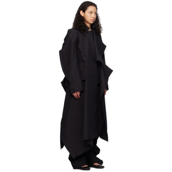  Y-3 Black Atelier Asymmetrical Coat 241138F059000
