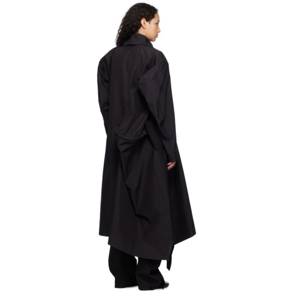  Y-3 Black Atelier Asymmetrical Coat 241138F059000