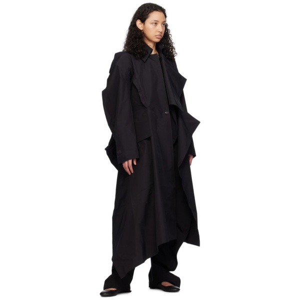  Y-3 Black Atelier Asymmetrical Coat 241138F059000