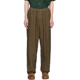 YLEEVE Brown Drawstring Trousers 241204M191007