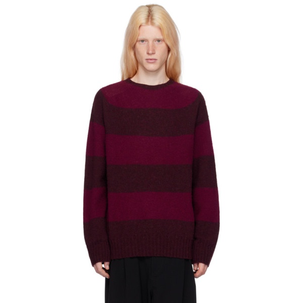  YMC Burgundy Suededhead Sweater 241161M201000