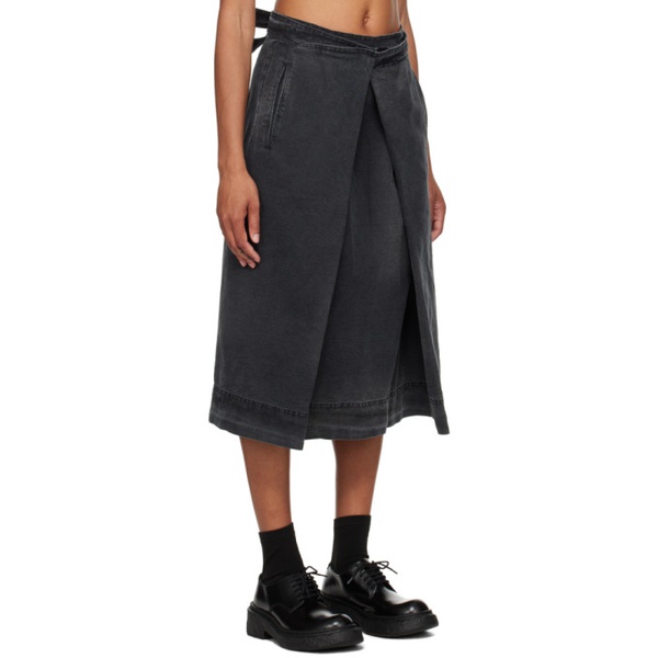  YMC Black George Midi Skirt 241161F092000