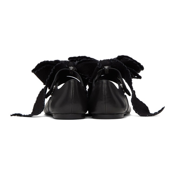  요지 야마모토 YOHJI YAMAMOTO Black Strap Ballerina Flats 241573F118000