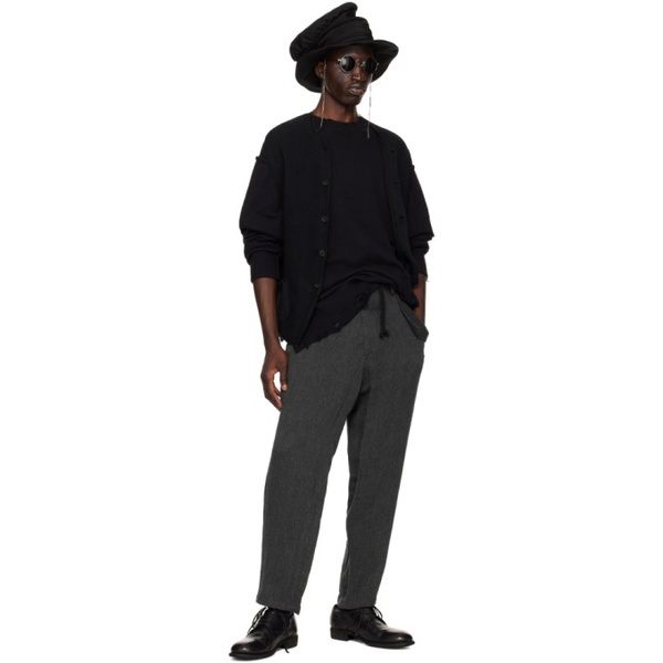  요지 야마모토 YOHJI YAMAMOTO Black Flap Pocket Trousers 241573M191015
