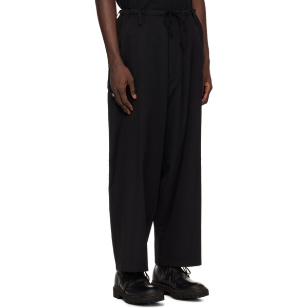  요지 야마모토 YOHJI YAMAMOTO Black Drawstring Trousers 241573M191018