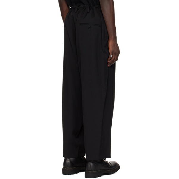  요지 야마모토 YOHJI YAMAMOTO Black Drawstring Trousers 241573M191018