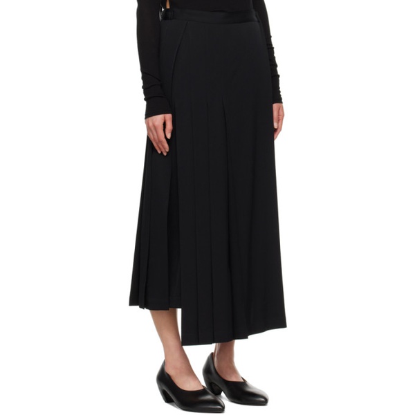  요지 야마모토 YOHJI YAMAMOTO Black Pleated Skirt 241573F093000