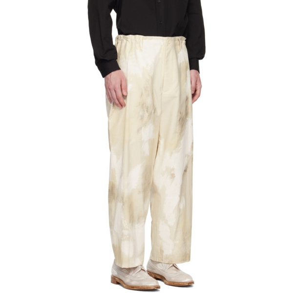  요지 야마모토 YOHJI YAMAMOTO 오프화이트 Off-White Printed Trousers 231573M191010