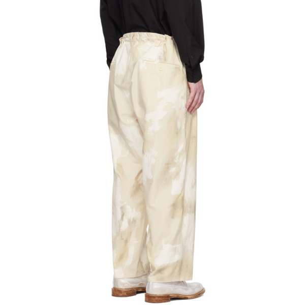  요지 야마모토 YOHJI YAMAMOTO 오프화이트 Off-White Printed Trousers 231573M191010