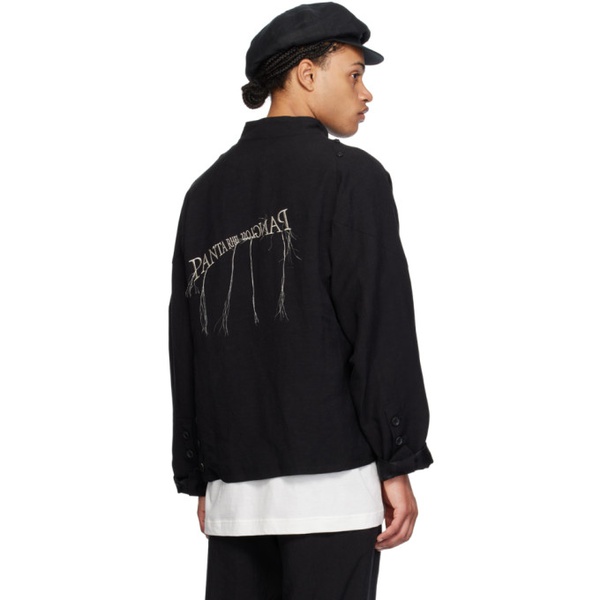  요지 야마모토 YOHJI YAMAMOTO Black Embroidered Jacket 241573M180001