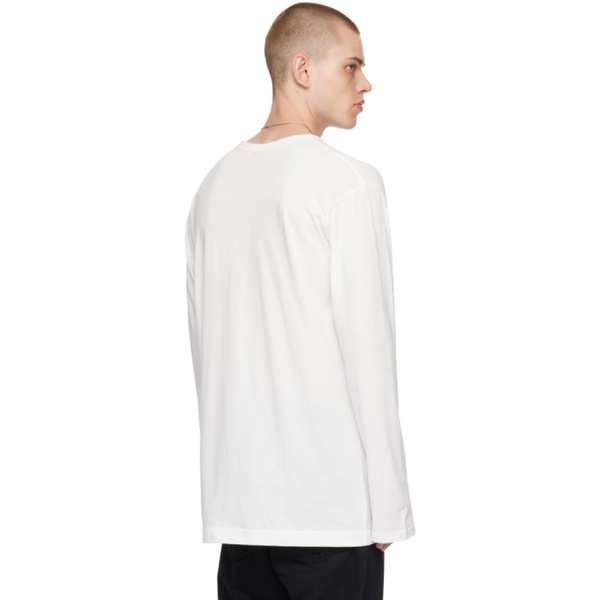  요지 야마모토 YOHJI YAMAMOTO White Crewneck Long Sleeve T-Shirt 231573M213003