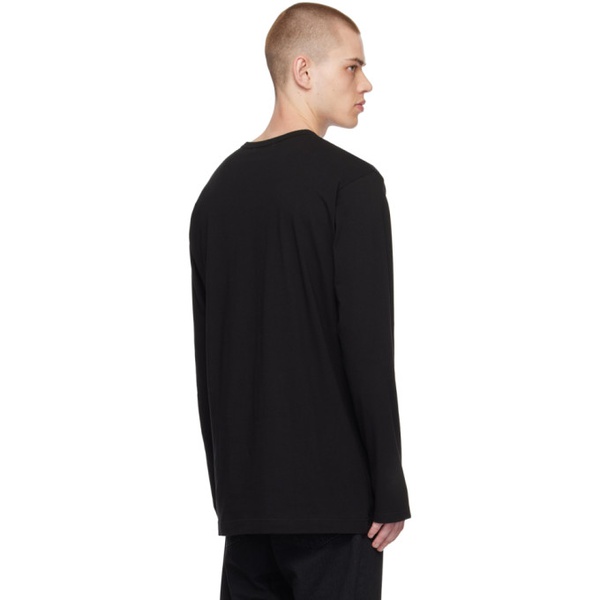  요지 야마모토 YOHJI YAMAMOTO Black Printed Long Sleeve T-Shirt 231573M213019
