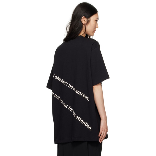  요지 야마모토 YOHJI YAMAMOTO Black Printed T-Shirt 241573F110014