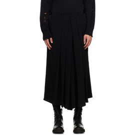 요지 야마모토 YOHJI YAMAMOTO Black Ta Tuxedo R-Standard Hakama II Trousers 241573M191003