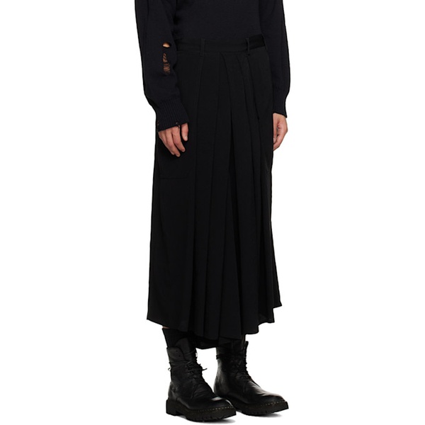  요지 야마모토 YOHJI YAMAMOTO Black Ta Tuxedo R-Standard Hakama II Trousers 241573M191003