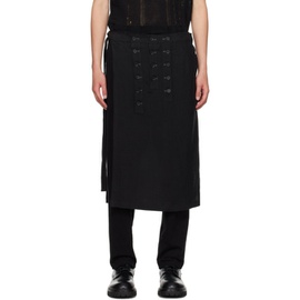 요지 야마모토 YOHJI YAMAMOTO Black Combination Wrap Skirt 241573M191005