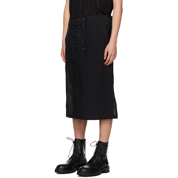  요지 야마모토 YOHJI YAMAMOTO Black Combination Wrap Skirt 241573M191005