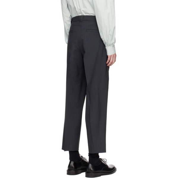  YOKE Gray Pleated Trousers 241995M191016