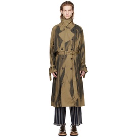 YOKE Brown Double-Breasted Trench Coat 241995M184000