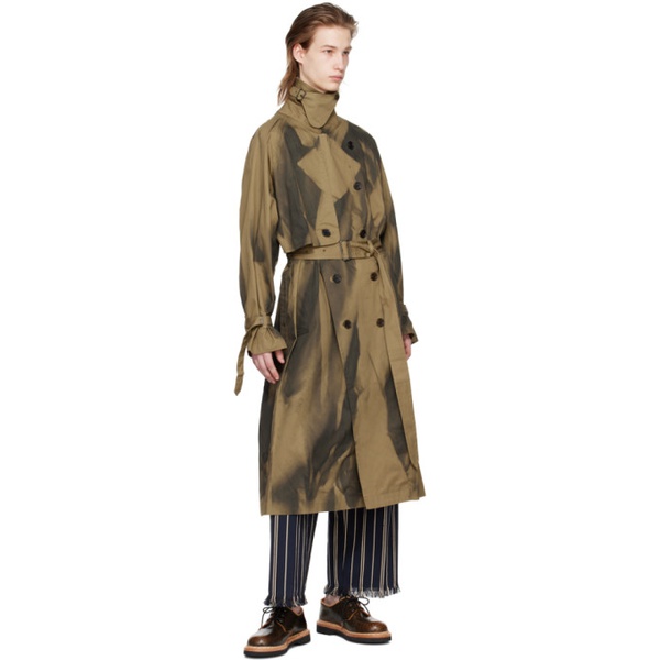  YOKE Brown Double-Breasted Trench Coat 241995M184000