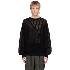 YOKE Black Stripe Sweater 241995M201005