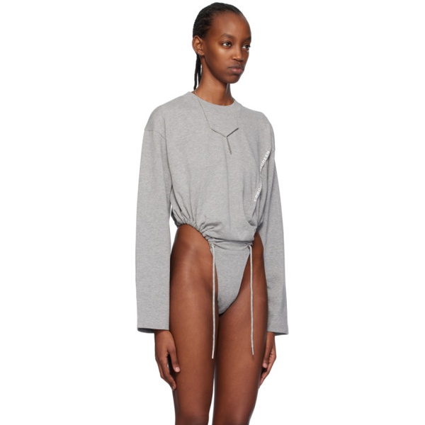  와이프로젝트 Y/Project Gray Pinched Bodysuit 241893F358001