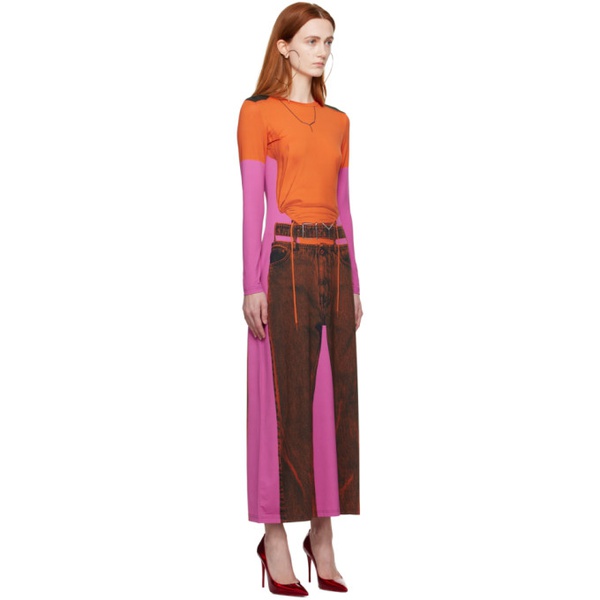  와이프로젝트 Y/Project Orange & Pink 장 폴 고티에 Jean Paul Gaultier 에디트 Edition Trompe LOeil Maxi Dress 231893F055006