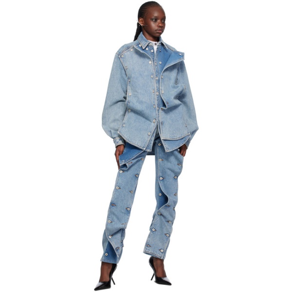  와이프로젝트 Y/Project Blue Snap Off Jeans 232893F069001