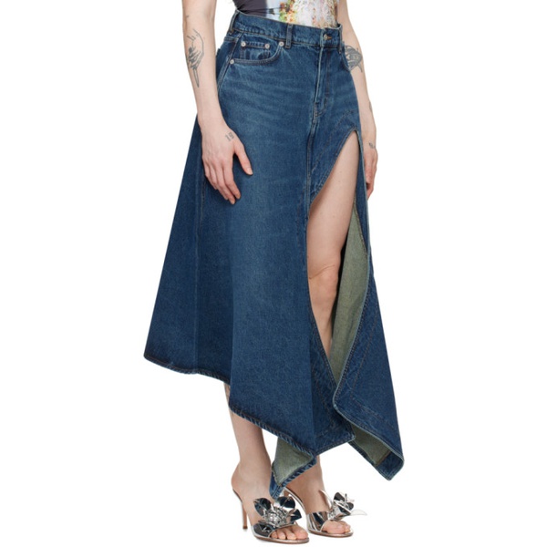 와이프로젝트 Y/Project Blue Cut Out Denim Midi Skirt 241893F093001