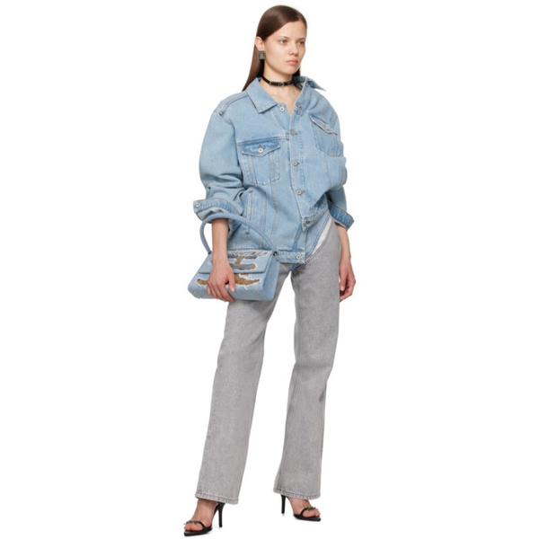  와이프로젝트 Y/Project Blue Cutout Jeans 241893F069015