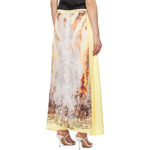  와이프로젝트 Y/Project Yellow Lace Print Maxi Skirt 241893F093002