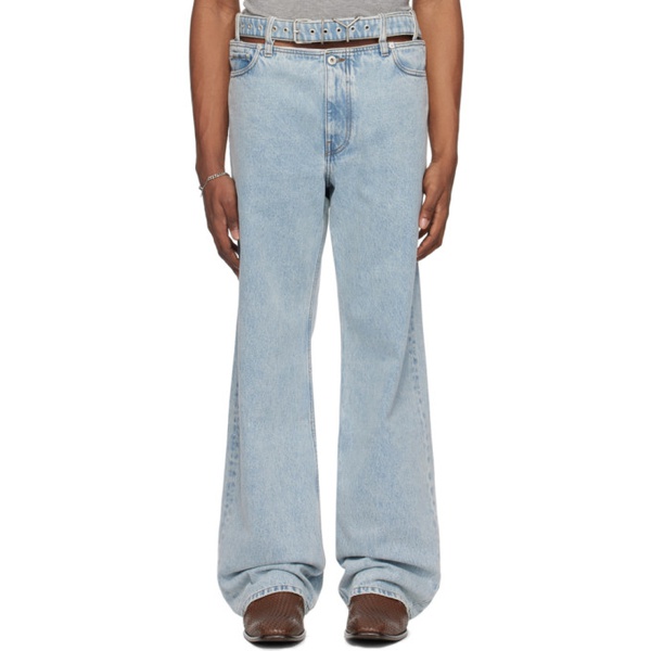  와이프로젝트 Y/Project Blue Y Belt Jeans 241893M186013