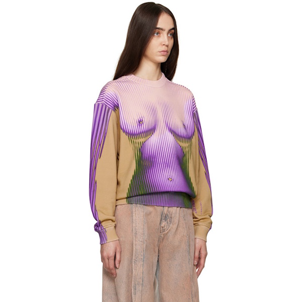  와이프로젝트 Y/Project Purple & Yellow 장 폴 고티에 Jean Paul Gaultier 에디트 Edition Body Morph Sweatshirt 222893F098003