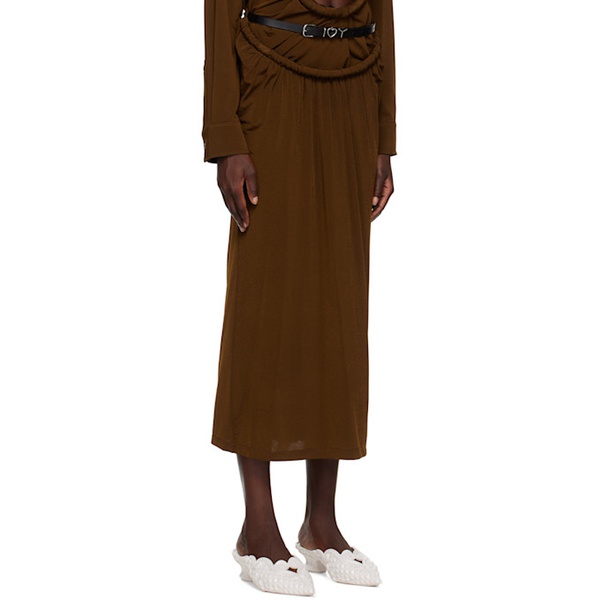  와이프로젝트 Y/Project Brown Arc Maxi Skirt 222893F093000