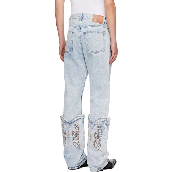  와이프로젝트 Y/Project SSENSE Exclusive Blue Cowboy Cuff Jeans 242893M186042