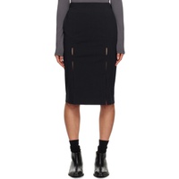 Youth Navy Front-Slit Midi Skirt 232984F092003